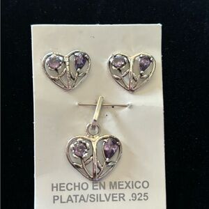 Sterling Silver Earrings and Pendant set